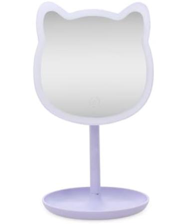 Cat Ears LED Makeup Mirror Violet Purple | Perfect Gift for Teens | Touch Control - Buy Online on GoSupps.com