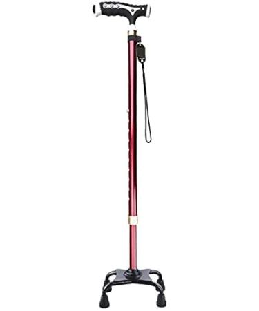 Canes Four Feet Non-Slip Walking Sticks with LED Light Spray Glue Handle Aluminum Alloy Elderly Rehabilitation Crutches Journey