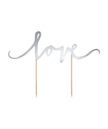Schnooridoo Cake Topper Cake Decorating Cake Decoration Wedding Birthday (Love silver)
