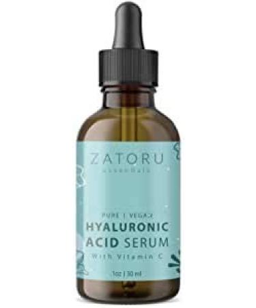 Zatoru Hyaluronic Acid Serum with Vitamin C for Face and Skin - 100% Pure Organic Vegan Anti-aging Moisturizer Skin Care for Women and Men - Hydrates Brightens Protects - Clinical Pro Formula - 1 oz