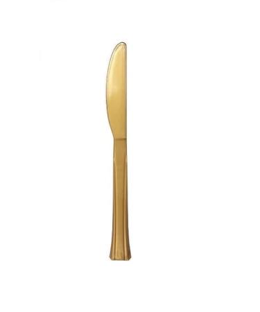 Lillian Tablesettings Plastic Party Knives, Full Size, Gold