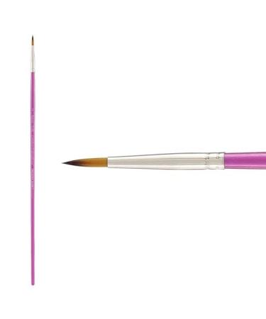 Creative Inspirations Dura-Handle Artist Paint Brush Long Solid Resin Handle Resists Chips & Cracks - Size Round 2 2 Round Long Handle