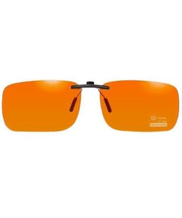 Goiteia Blue Light Blocking Clip On Glasses|Computer and Gaming Clip On Eyeglasses for Better Night Sleep|Anti Eye Strain 99.9% Orange(better Sleep)