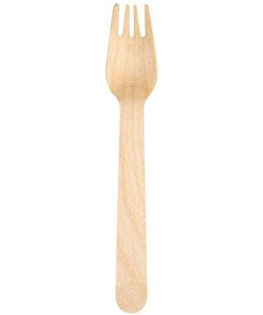SANCTIFIED Compo stable Wooden Forks Biodegradable l Durable and Heat Resistant Cutlery l Pack of 100