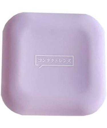 Optometry lens container contact lens container box cosmetic contact lens box matt spray paint macarone color bronzing contact lens accompanying box care box storage for children (color: pink) purple