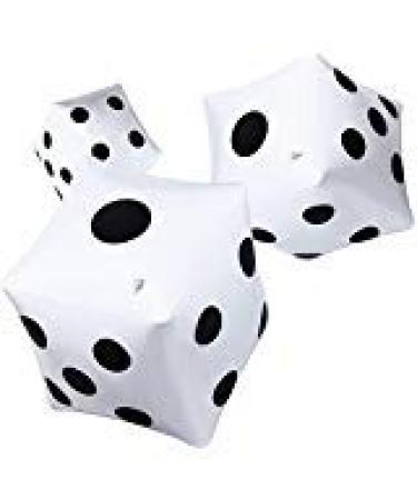 3 Pack Jumbo Inflatable Dice 12 Inch Giant Inflatable Jumbo Dice White Large Inflatable Dice for Game Pool Toy Party Favour