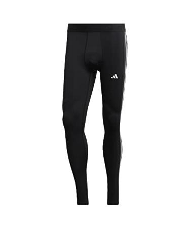adidas Men's Techfit 3-Stripes Training Long Tights Small Black