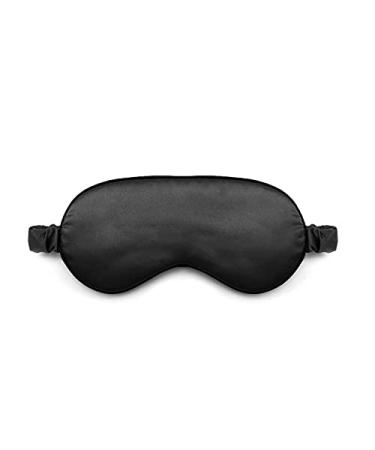 Women Imitated Silk Sleeping Mask Travel Eye Patch (Black)