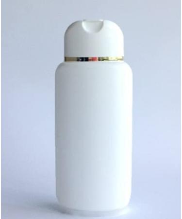 6 oval folding bottles white with gold rim 200ml Kosmetex empty for filling shower shampoo bottle 6x with gold rim
