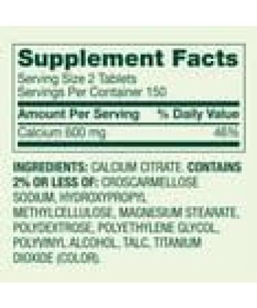 Calcium Citrate Supplement 600 Mg per Serving * Supports Bone Health and Wellness * Citrato de Calcio - High Absorption * 300 Tablets - Buy Online on GoSupps.com