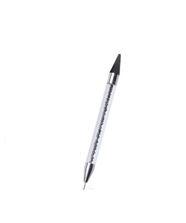 5pcs Nail Tip Pens Double Head Crystal Nail Point Drill Pen Chalk Point (Black)