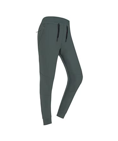 BALEAF Kids Hiking Pants Quick Dry Girls Zipper Pockets Track Jogger Reinforced Knees Camping Dark Green Medium
