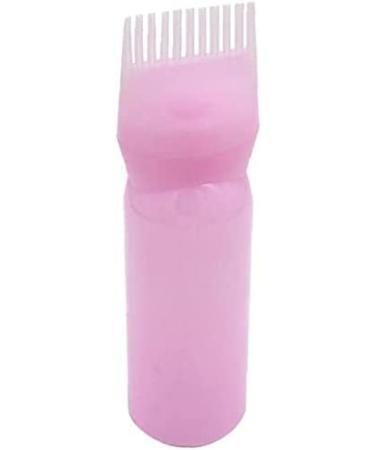 Dreamxue Root Comb Applicator Bottle, Nice and Professional 120ml Hair dye Bottle applicator with Graduated Scale Brush Root Comb applicator Bottle Comb die Hair Color Pink