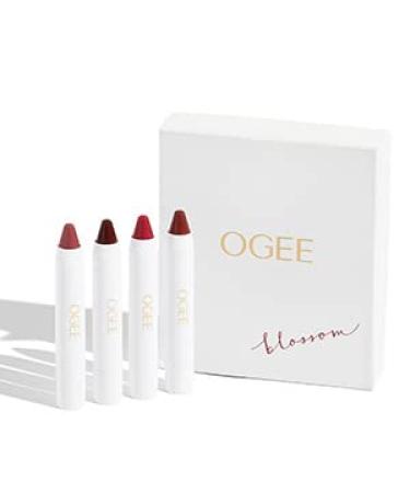 Ogee Tinted Sculpted Lip Oil - Blossom 4 Piece Gift Set - Made with 100% Organic Coconut Oil  Jojoba Oil  and Vitamin E - Best as Lip Balm  Lip Color or Lip Treatment BLOSSOM - NUDE