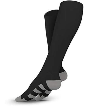 Go2 Compression Socks for Men & Women | Medium Compression Stockings for Nurses & Runners - Black - Buy Online on GoSupps.com