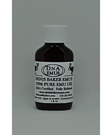 Denis Baker Emus AEA Certified Fully Refined Emu Oil 1oz. Bottle Good for a Wide Array of Applications