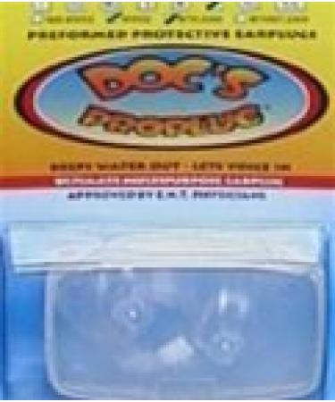 Doc's ProPlugs - Preformed Protective Earplugs (pair) Clear, Vented, with Leash. Ear Protection for Musicians, Scuba Diving, Snorkeling, Swimming, & Surfing - Size Small