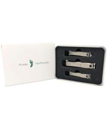 Purely-Northwest-Nail-Clipper-Set - 3 Piece Stainless Fingernail & Toenail Clipper Set for Manicure & Pedicure Surgical Stainless Steel Heavy Duty - Buy Online on GoSupps.com