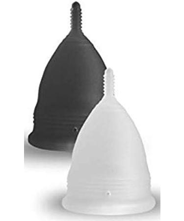 Blossom Menstrual Cup - Reusable Silicone Period Cup Set (Small White & Large Black) | Eco-Friendly Alternative to Tampons | Comfortable & Safe Menstrual Care - Buy Online on GoSupps.com