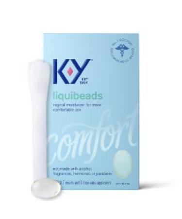 K-Y Liquibeads Vaginal Moisturizer Silicone-Based Formula Safe to Use with Condoms for Men Women and Couples 6 Ovules and Applicators (Pack of 2) 6 Count (Pack of 2)