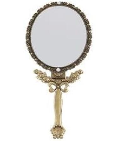 Double Sided Butterfly Design Makeup Mirror with Folding Handle - Medium Brass - Buy Online on GoSupps.com