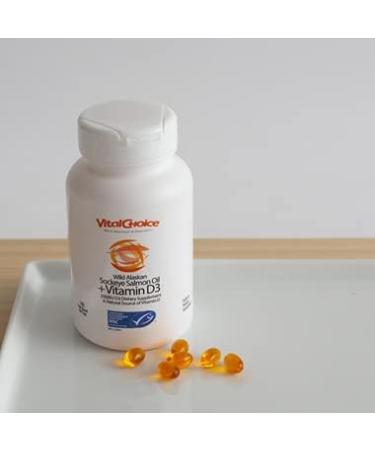 Vital Choice Wild Alaskan Sockeye Salmon Oil with Vitamin D 300mg Soft Gels - 180 Count (Pack of 1) - Buy Online on GoSupps.com