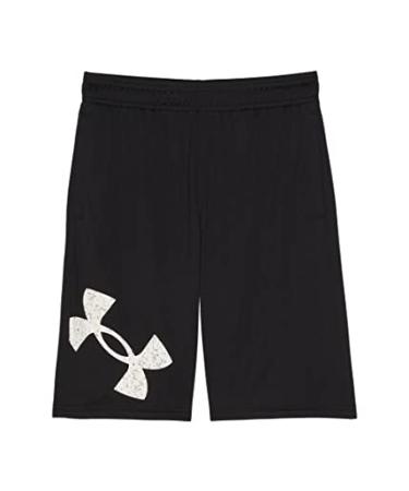 Under Armour Boys' Prototype 2.0 Big Logo Shorts (001) Black / / White Large