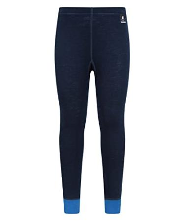 Mountain Warehouse Merino Kids Leggings -Girls Winter Baselayer Pants Blue 5-6 Years