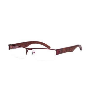 SHINU+2.50 Computer Reading Glasses for Men Blue Light Blocking Wooden Frame Glasses-2739(C3 -100