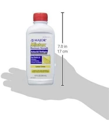 Mintox Maximum Strength Antacid Anti-Gas Liquid 12 oz - Lemon Flavor | Generic Maalox Max - Buy Online on GoSupps.com