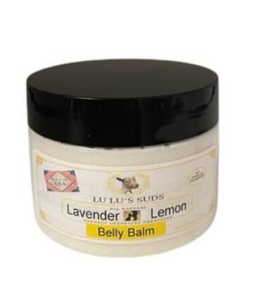 Lu Lu's Suds Lavender Lemon Belly Balm Whipped Body Moisturizer with Vitamin E and Essential Oils 4 oz. (8oz Coconut)