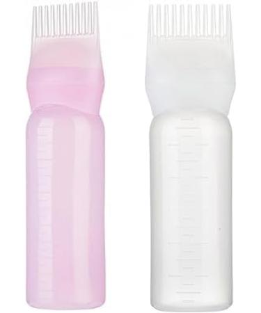 White Brush Bottle with Comb - Professional Hair Color Dyeing & Highlighting Tool | Oil Applicator for Roots - Buy Online on GoSupps.com