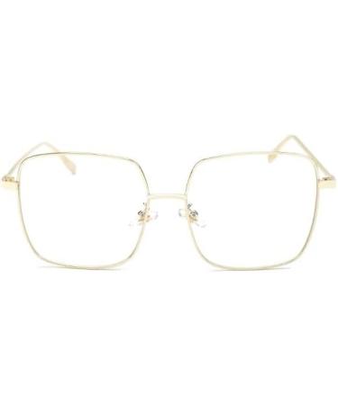 Ltsrll Oversized Square Reading Glasses - Metal Anti-Blue Light Readers Unbreakable +0.00 Golden Ideal for Eye Strain Relief - Buy Online on GoSupps.com