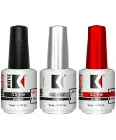 3 pcs Kupa Gelfinity Soak Off Gel Base - Top Coat No Wipe - Top Matte 0.5 oz