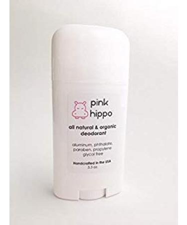 Pink Hippo All Natural Deodorant- Original Lemongrass Organic Aluminum-Free Phthalate- Free Paraben- Free 3.3oz