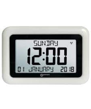 GEEMARC VISO 10 a.m. with a large display and easy to read ideal for people with dementia/Alzheimer's battery operations great clear display of the full text (white)