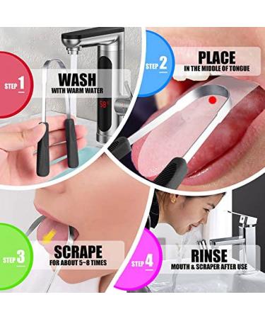 Professional Tongue Scraper Kit with Travel Case - 2 Pack Stainless Steel Cleaner for Adults & Kids | Medical-Grade & Flexible | Upgraded Version - Buy Online on GoSupps.com