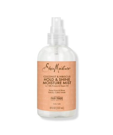 SheaMoisture Hold and Shine Moisture Mist Coconut and Hibiscus for Frizz Control 8.0 oz