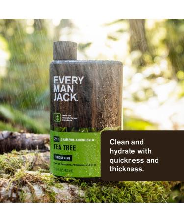 Every Man Jack Tea Tree Men's 2-in-1 Thickening Shampoo + Conditioner 13.5 oz - Transform Your Style with the Best Innovation Today! - Buy Online on GoSupps.com