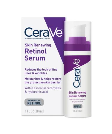 CeraVe Skin Renewing Retinol Serum, Anti-Aging Face Serum for All Skin Types 1.0 oz