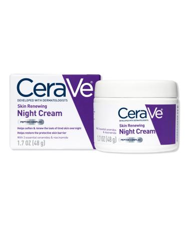 CeraVe Skin Renewing Night Cream, Face Moisturizer for All Skin Types 1.7 oz