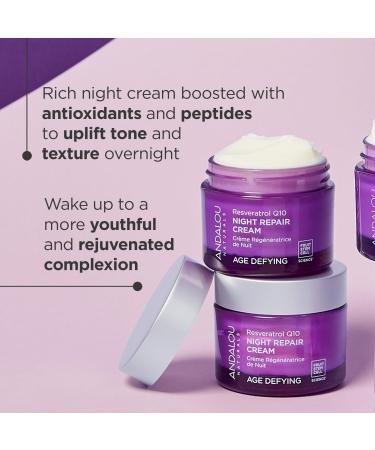 Andalou Naturals Age Defying Resveratrol Q10 Night Repair Cream 1.7 oz - Transform Your Style with the Best Innovation Today! - Buy Online on GoSupps.com