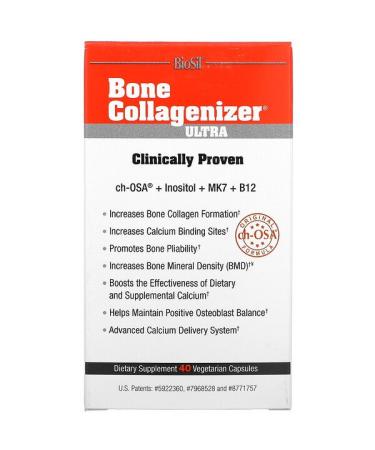 BioSil by Natural Factors Bone Collagenizer Ultra 40 Vegetarian Capsules