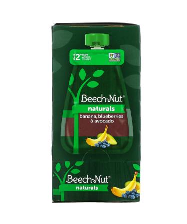 Beech-Nut Naturals Stage 2 Banana Blueberries & Avocado - 6 Pouches (3.5 oz each) - Organic Baby Food - Buy Online on GoSupps.com