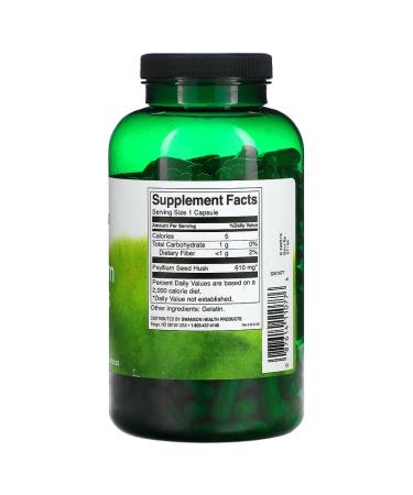 Swanson Psyllium Husks 610 mg â€“ 300 Capsules | Digestive Health & Fiber Supplement - Buy Online on GoSupps.com