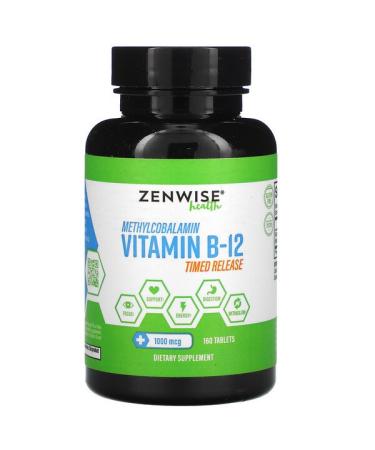 Zenwise Health Methylcobalamin Vitamin B-12 Timed Release 1000 mcg 160 Tablets