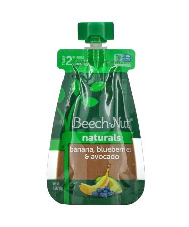 Beech-Nut Naturals Stage 2 Banana Blueberries & Avocado - 6 Pouches (3.5 oz each) - Organic Baby Food - Buy Online on GoSupps.com