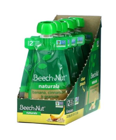 Beech-Nut Naturals Stage 2 Banana Cinnamon & Granola 6 Pouches 3.5 oz (99 g) Each
