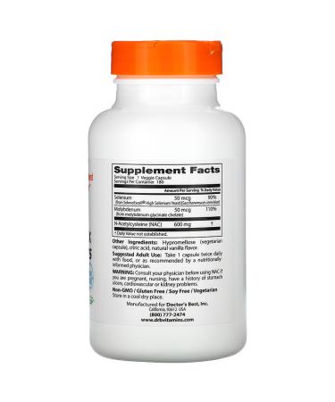 Doctor's Best NAC Detox Regulators - 180 Veggie Caps for Optimal Liver Support - Buy Online on GoSupps.com