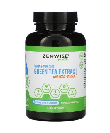 Zenwise Health Green Tea Extract with EGCG + Vitamin C 120 Vegetarian Capsules